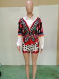 Floral Print Long Sleeve Shirt And Shorts 2 Piece Sets BN-B836