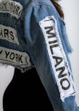 Denim Ripped Cropped Jacket LSD-82064