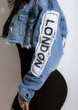 Denim Ripped Cropped Jacket LSD-82064