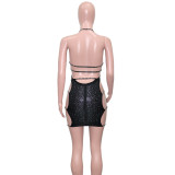 Sexy Hot Drilling Halter Backless Night Club Dress SH-390298