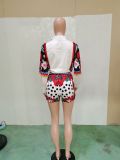 Floral Print Long Sleeve Shirt And Shorts 2 Piece Sets BN-B836