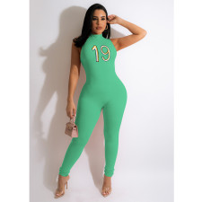 Fashion Sleeveless Number Embroidered Jumpsuit DDF-88161