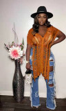 Solid Color Casual Tassel Hollow Long Top TR-1203