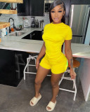 Solid T Shirt And Shorts Two Piece Sets WSM-5304