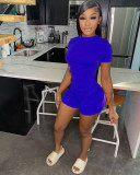 Solid T Shirt And Shorts Two Piece Sets WSM-5304