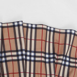 Sexy Plaid Vest Top Pleated Mini Skirt 2 Piece Sets NY-10192
