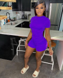 Solid T Shirt And Shorts Two Piece Sets WSM-5304