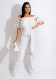 Sexy Slash Neck Sashes Jumpsuit MZ-2707