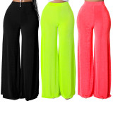Solid High Waist Wide Leg Pants ASL-6575