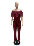 Sexy Slash Neck Sashes Jumpsuit MZ-2707
