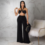 Solid High Waist Wide Leg Pants ASL-6575