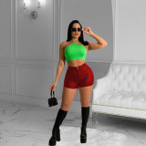 PU Leaher Skinny Shorts MXDF-6088