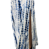 Sexy Tube Top Split Maxi Skirt 2 Piece Sets JZHF-8111