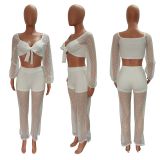 Sexy Fishnet Hollow Out 2 Piece Pants Sets LX-6926