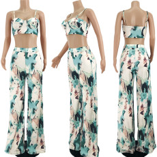Tie Dye Cami Top Wide Leg Pants 2 Piece Sets JZHF-8113