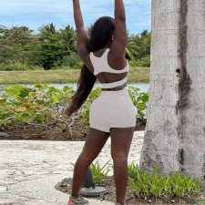 Solid Sports Tank Shorts Two Piece Sets MEI-9252