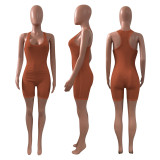Solid Sleeveless Skinny Romper NIK-309