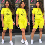 Casual Printed Two Piece Shorts Suits TE-2059