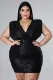 Plus Size Sequined Sleeveless Open-Back Mini Dress OSM-5301
