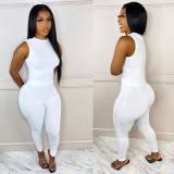 Solid Sleeveless Two Piece Pants Sets ZDF-31205