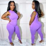 Solid Sleeveless Two Piece Pants Sets ZDF-31205