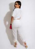 Denim Pachwork Two Piece Pants Sets MEM-88435