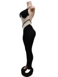 Sexy Mesh Patchwork One Shoulder Jumpsuit MEM-88433