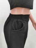 Plus Size Solid Tank Top Calf Length Pants 2 Piece Sets TK-6239