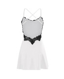 Sexy Lace Patchwork Backless Cross Strap Nightdress MA-Y488