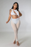 Sexy Lace Up Sleeveless See Through 2 Piece Sets MZ-2728