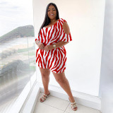 Plus Size Printed Casual Loose Romper NNWF-7484