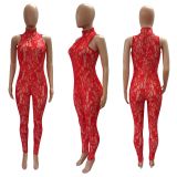 Sexy Lace Sleeveless Slim Jumpsuit LX-6928
