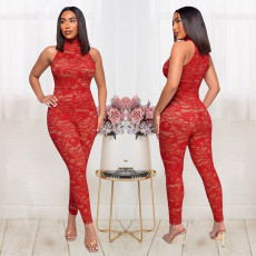 Sexy Lace Sleeveless Slim Jumpsuit LX-6928