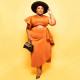 Plus Size Solid One Shoulder Ruffled Dress (Without Belt)NNWF-7434