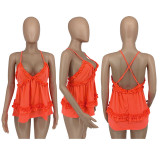 Sexy V Neck Backless Cross Strap Top GLF-10102