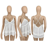 Sexy V Neck Backless Cross Strap Top GLF-10102
