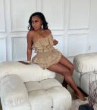 Sexy Halter Ruffled Mini Dress MK-3087