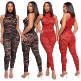 Sexy Lace Sleeveless Slim Jumpsuit LX-6928