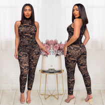 Sexy Lace Sleeveless Slim Jumpsuit LX-6928
