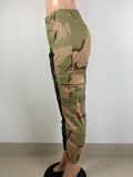 Camo Print Patchwork Cargo Pants LSL-6490