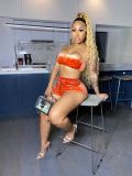 Sexy Velvet Tube Top And Shorts 2 Piece Sets OSM-3339