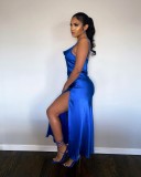 Sexy Spaghetti Strap Split Long Dress BGN-242