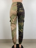 Camo Print Patchwork Cargo Pants LSL-6490