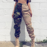 Camo Print Patchwork Cargo Pants LSL-6490