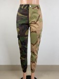 Camo Print Patchwork Cargo Pants LSL-6490