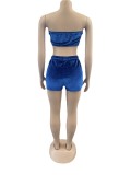 Sexy Velvet Tube Top And Shorts 2 Piece Sets OSM-3339