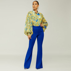 Elegant Solid High Waist Pants SH-390308