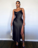 Sexy Spaghetti Strap Split Long Dress BGN-242
