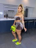 Sexy Velvet Tube Top And Shorts 2 Piece Sets OSM-3339
