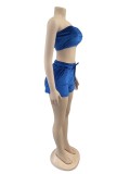 Sexy Velvet Tube Top And Shorts 2 Piece Sets OSM-3339